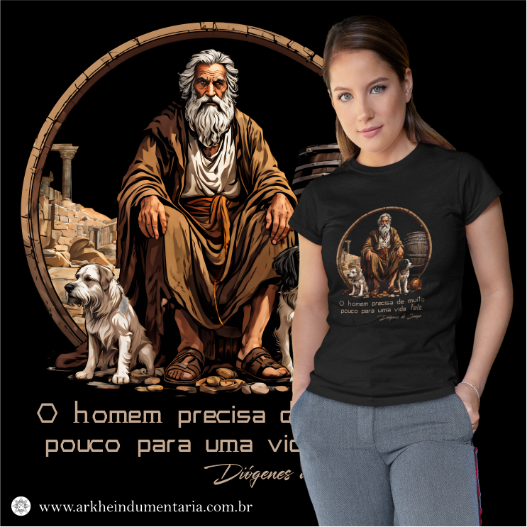 Nome do produto: Diógenes / Frase / Vida Feliz [BABY LONG]