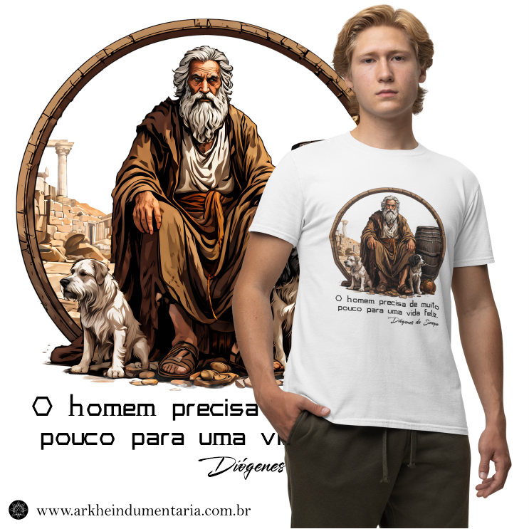 Nome do produto: Diógenes / Frase / Vida Feliz [UNISEX]