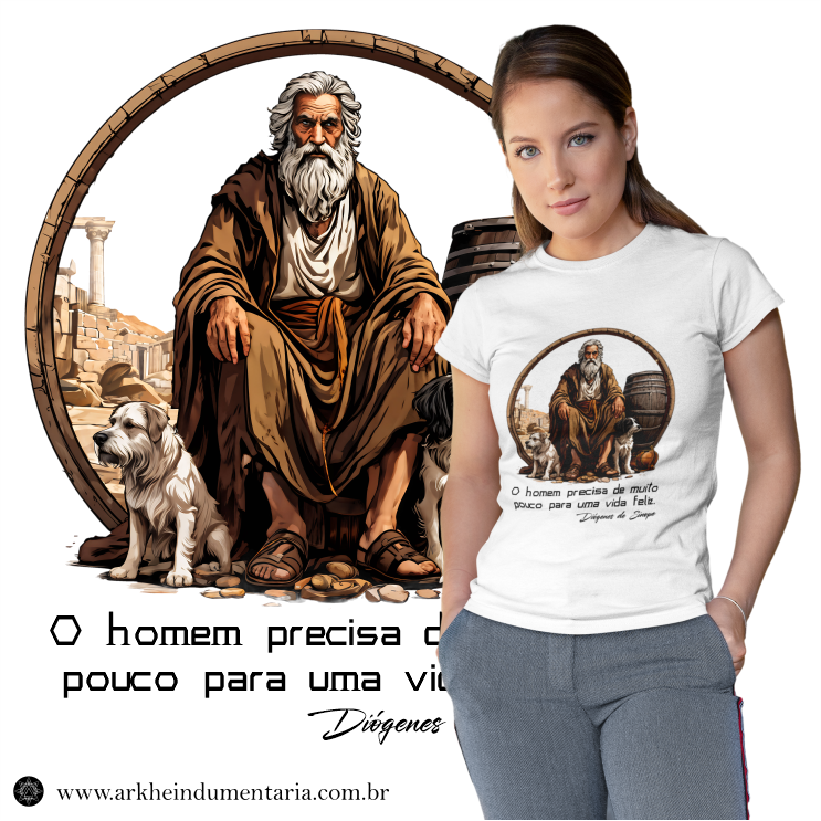 Nome do produto: Diógenes / Frase / Vida Feliz [BABY LONG]