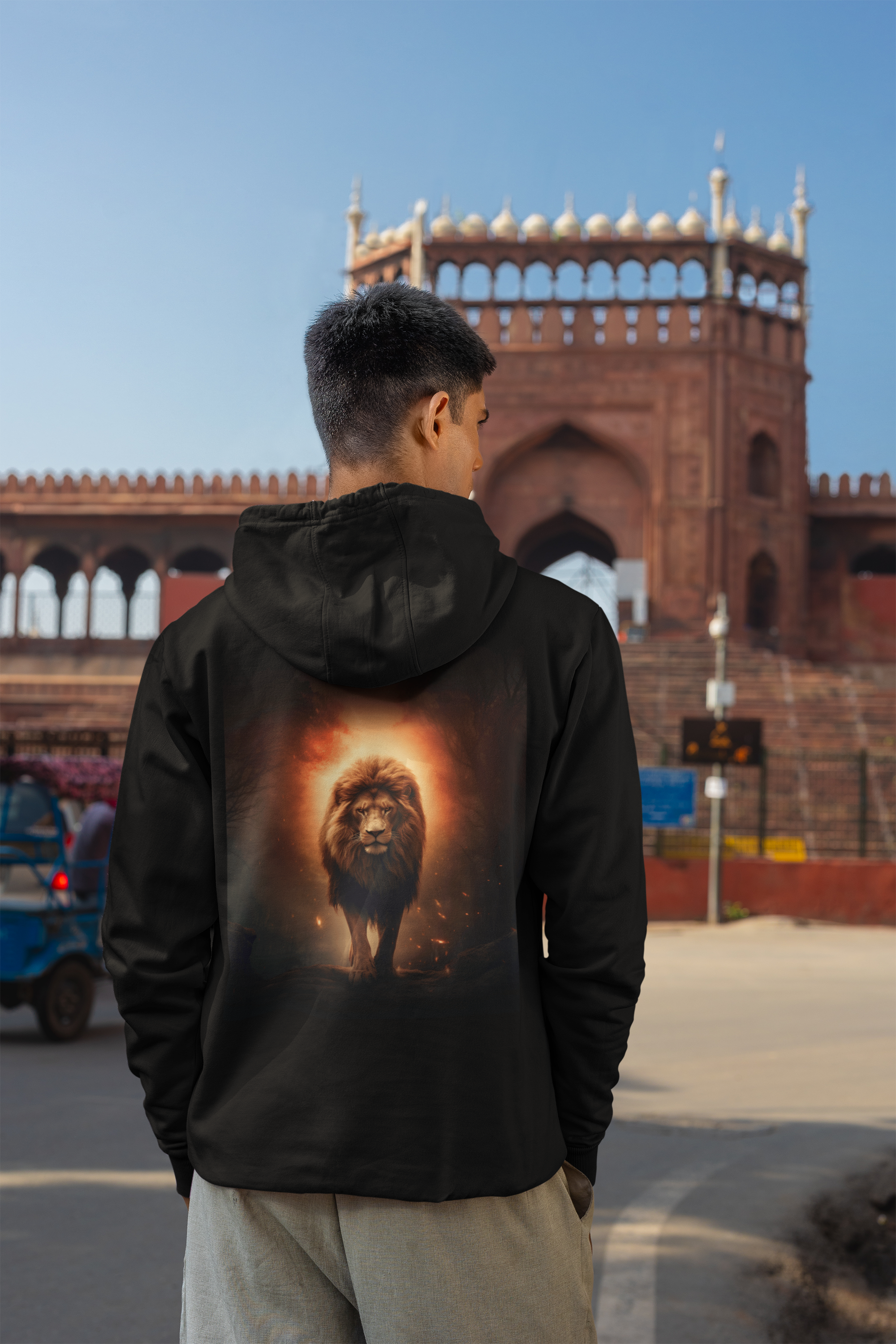 Nome do produto: Moletom com Zíper Preto Unissex Leão Selvagem