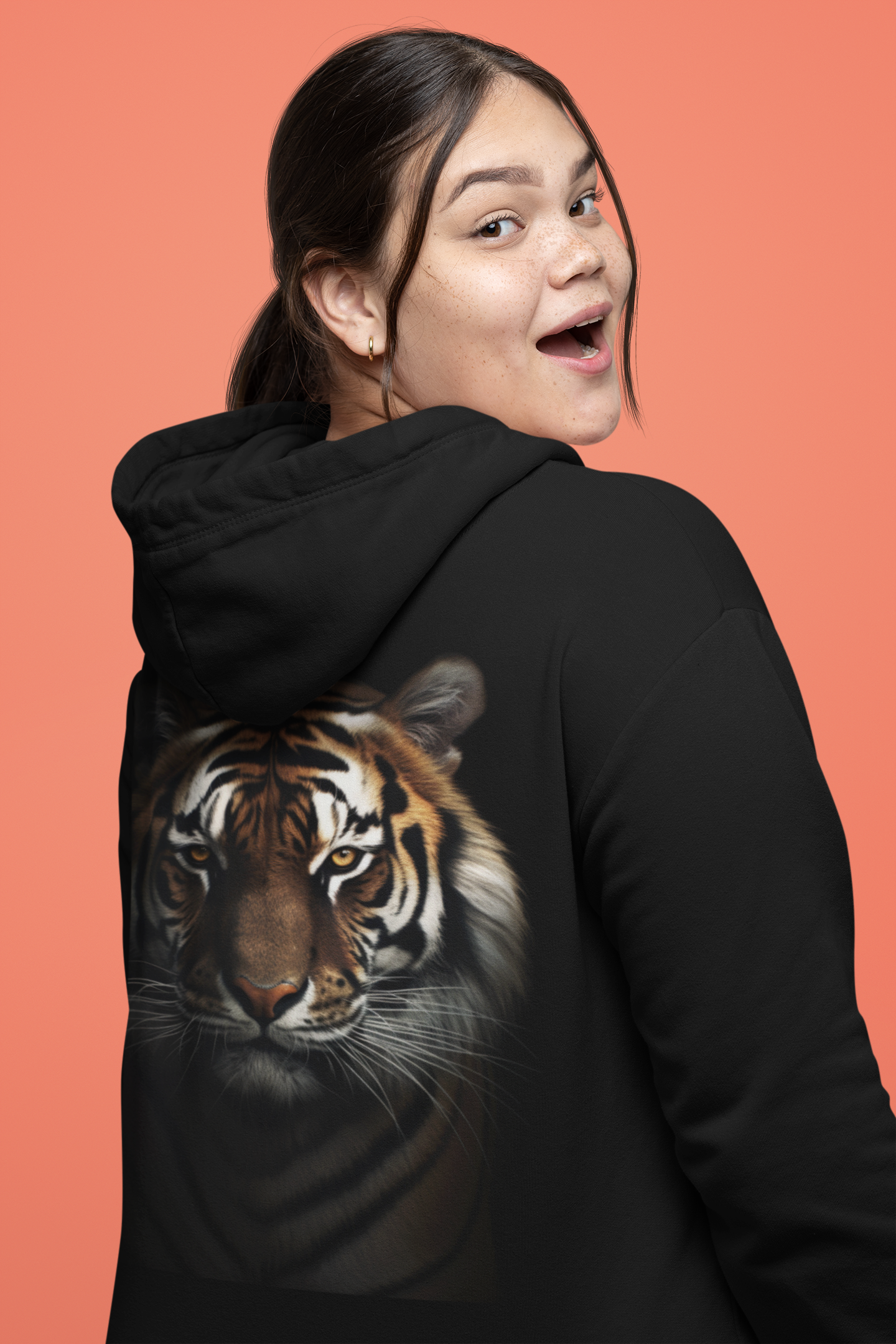 Nome do produto: Moletom com Zíper Preto Tigre Hércules