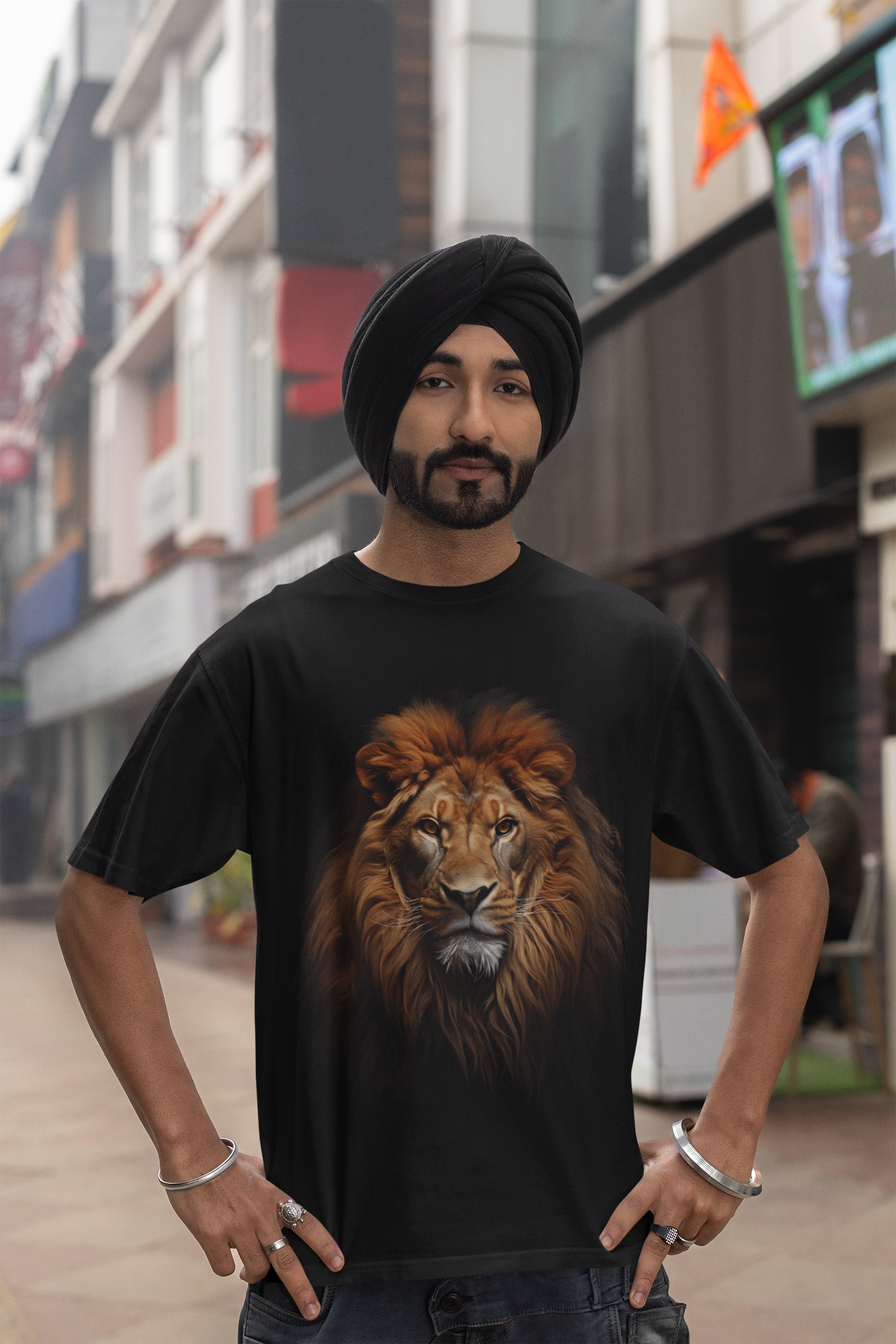 Nome do produto: Camiseta Preta Unissex Leão Majestoso