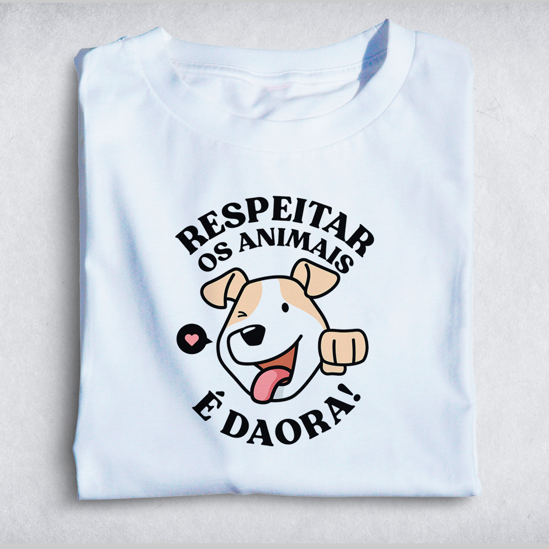 Nome do produto: Respeitar os animais (Cão) - Branca