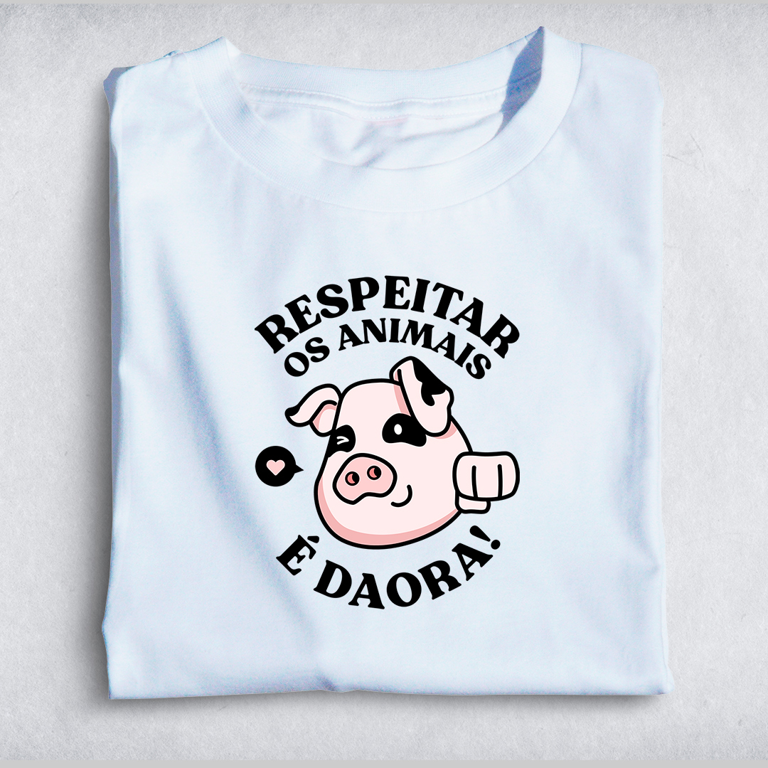 Nome do produto: Respeitar os animais (Porco) - Branca
