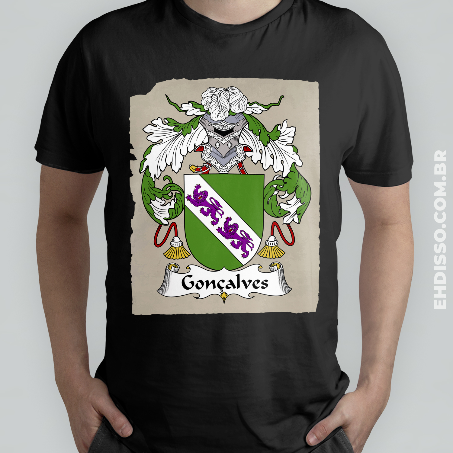 Brasão Família Gonçalves Origem Historia Camiseta Sobrenome