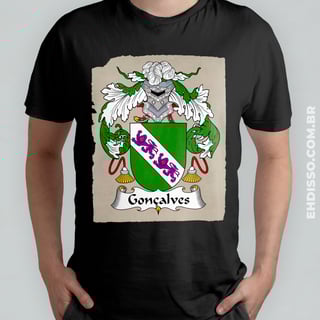 Brasão Família Gonçalves Origem Historia Camiseta Sobrenome