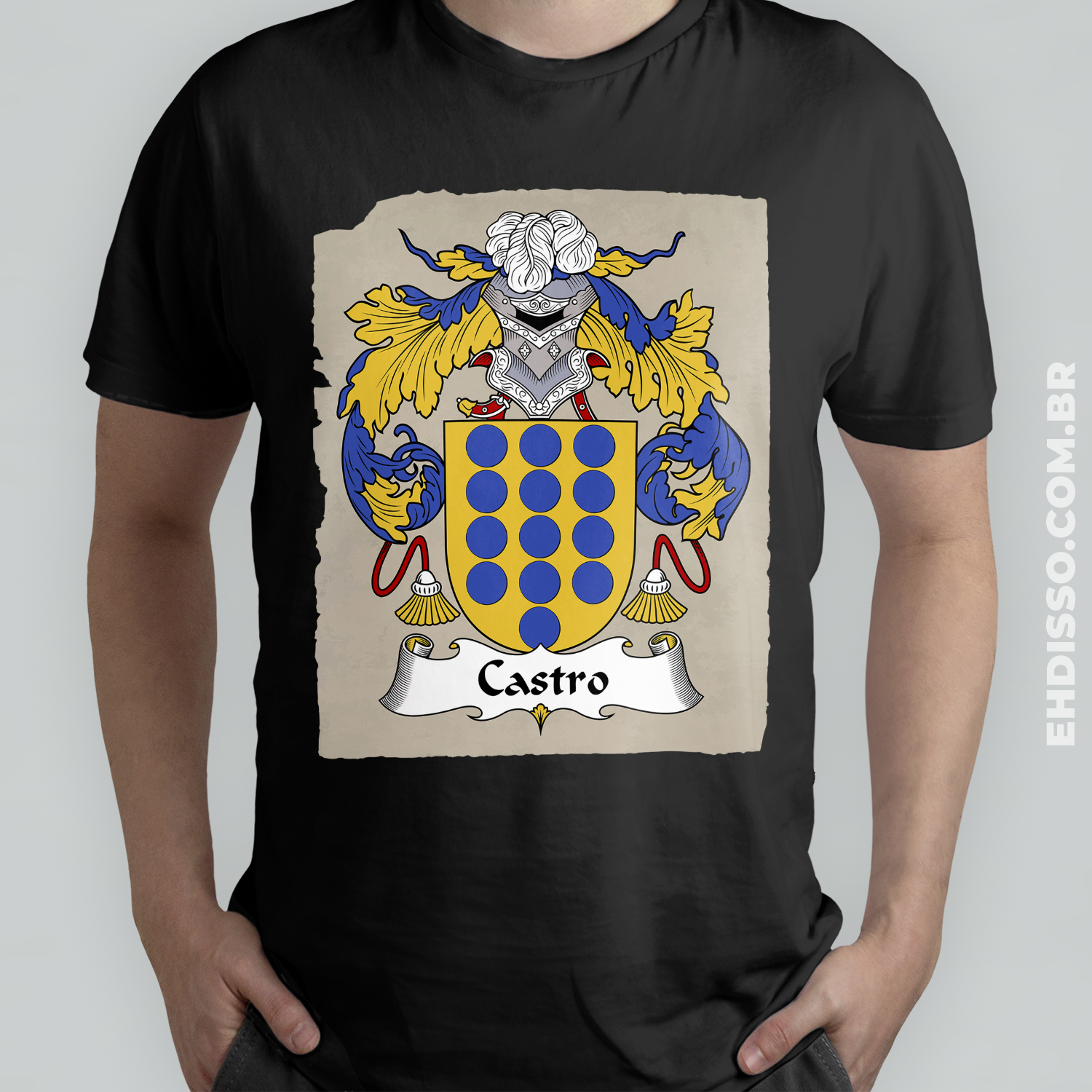 Brasão Família Castro Camiseta Origem Sobrenome Símbolos