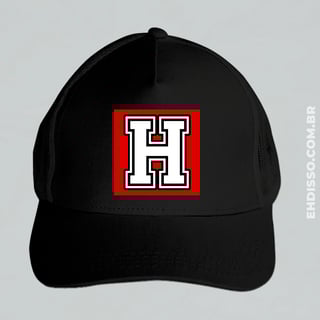Boné Letra H Alfabeto Trucker Americano Telinha