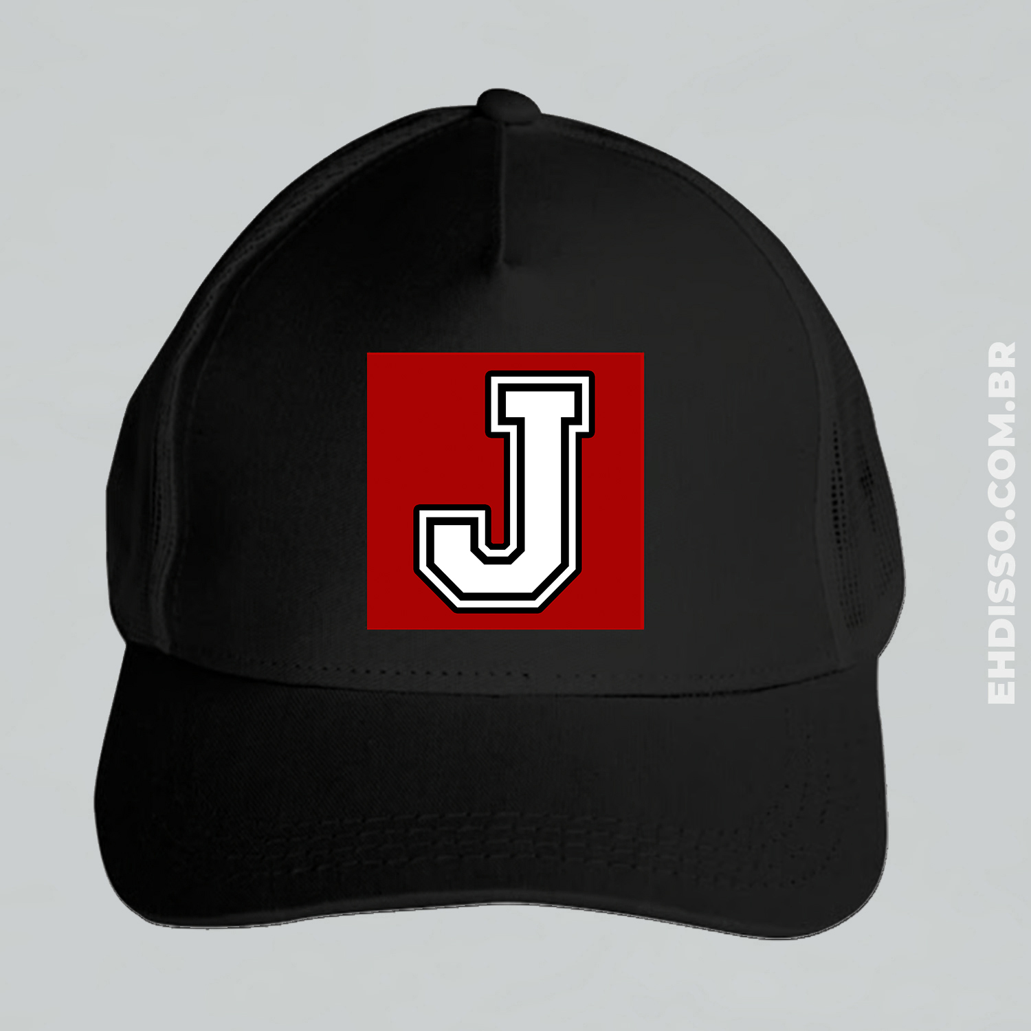 Nome do produto: Boné Letra J Alfabeto Inicial Nome Trucker Telinha