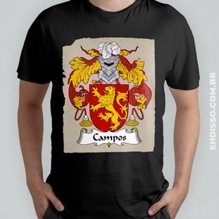 Brasão Família Campos Origem Historia | Camiseta Sobrenome