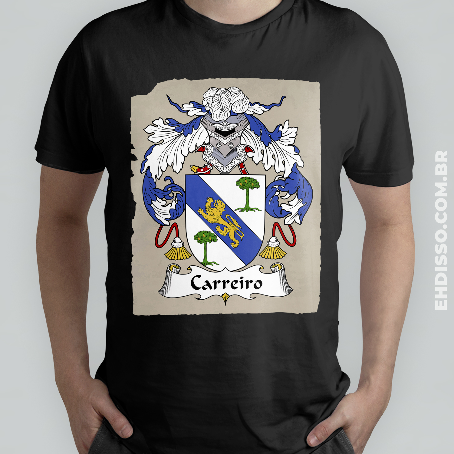 Brasão Família Carreiro Origem Historia Camiseta Sobrenome