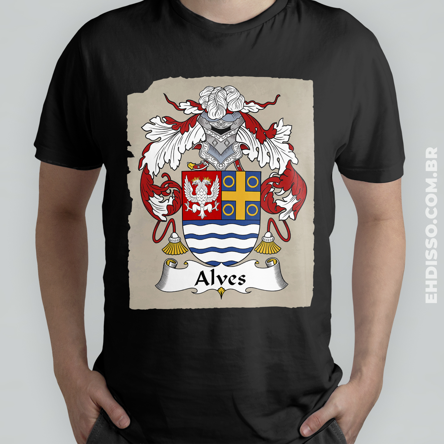 Brasão Família Alves Origem Historia | Camiseta dos Sobrenomes
