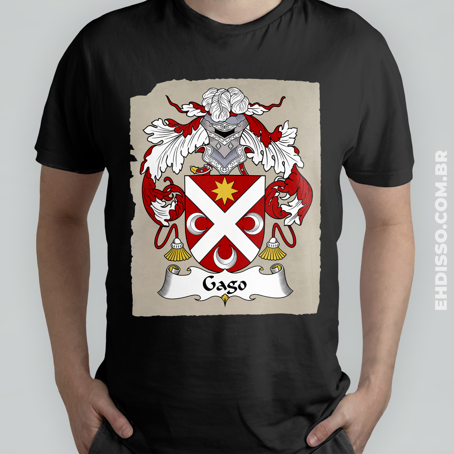 Brasão Família Gago Origem Historia Camiseta Sobrenome