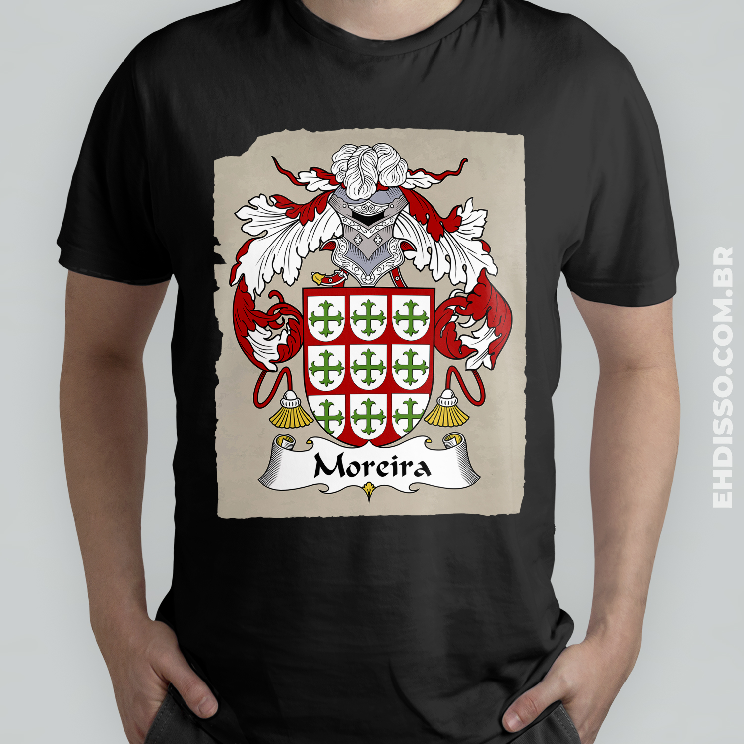 Brasão Família Moreira Origem Historia Heráldica Camiseta 