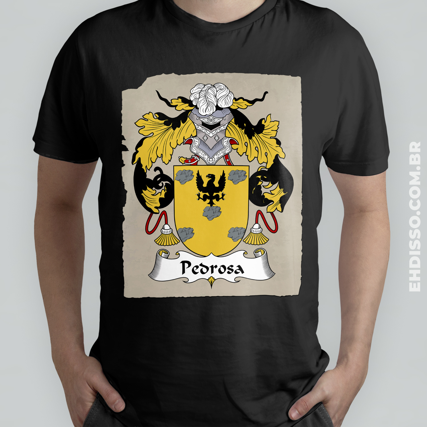 Brasão Família Pedrosa Origem Camiseta Sobrenome 