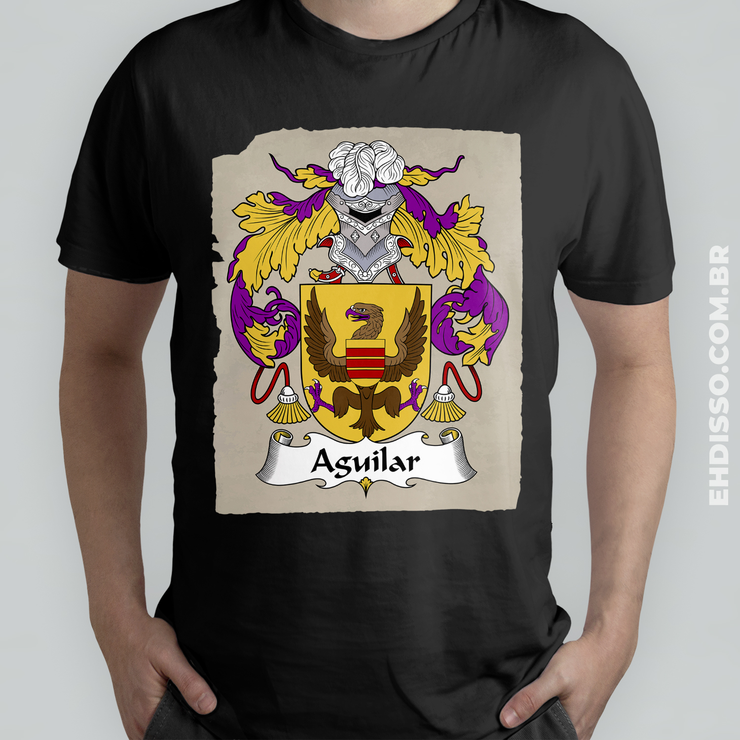 Brasão Família Aguilar Origem Historia | Camiseta do Sobrenome
