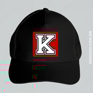 Boné Letra K Inicial Nome Alfabeto Trucker Americano Telinha