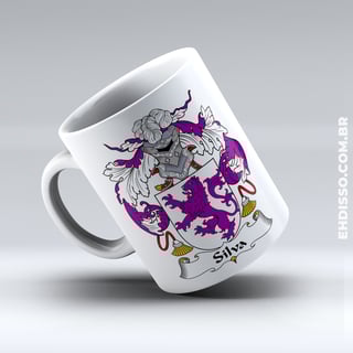 Brasão Família Silva | Caneca Origem Historia Sobrenome
