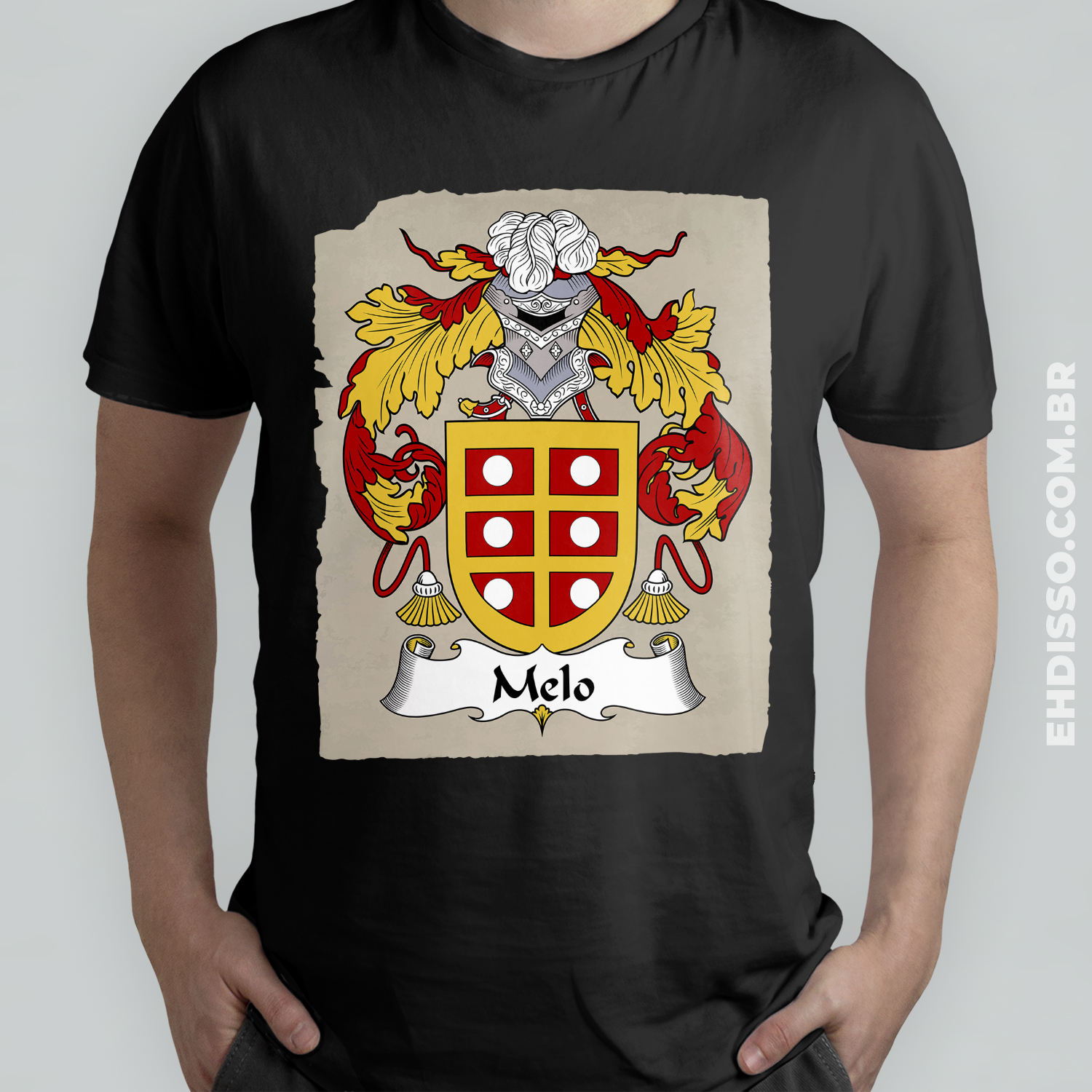 Brasão Família Melo Origem Historia Camiseta Sobrenome