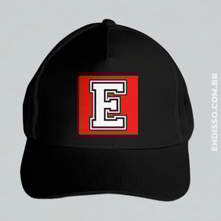 Boné Letra E Alfabeto Inicial Nome Trucker Americano Telinha