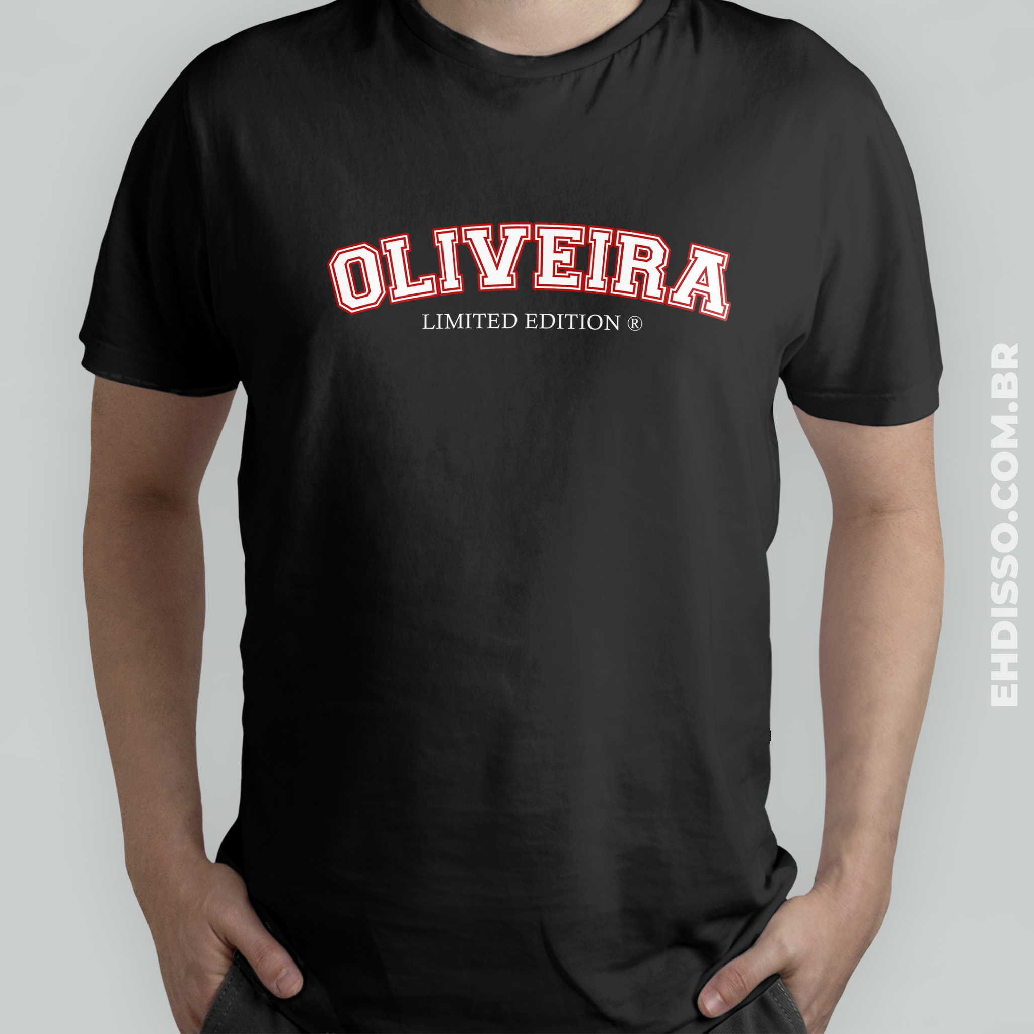 Sobrenome Oliveira Camiseta Letra Colegial Vintage Retro 