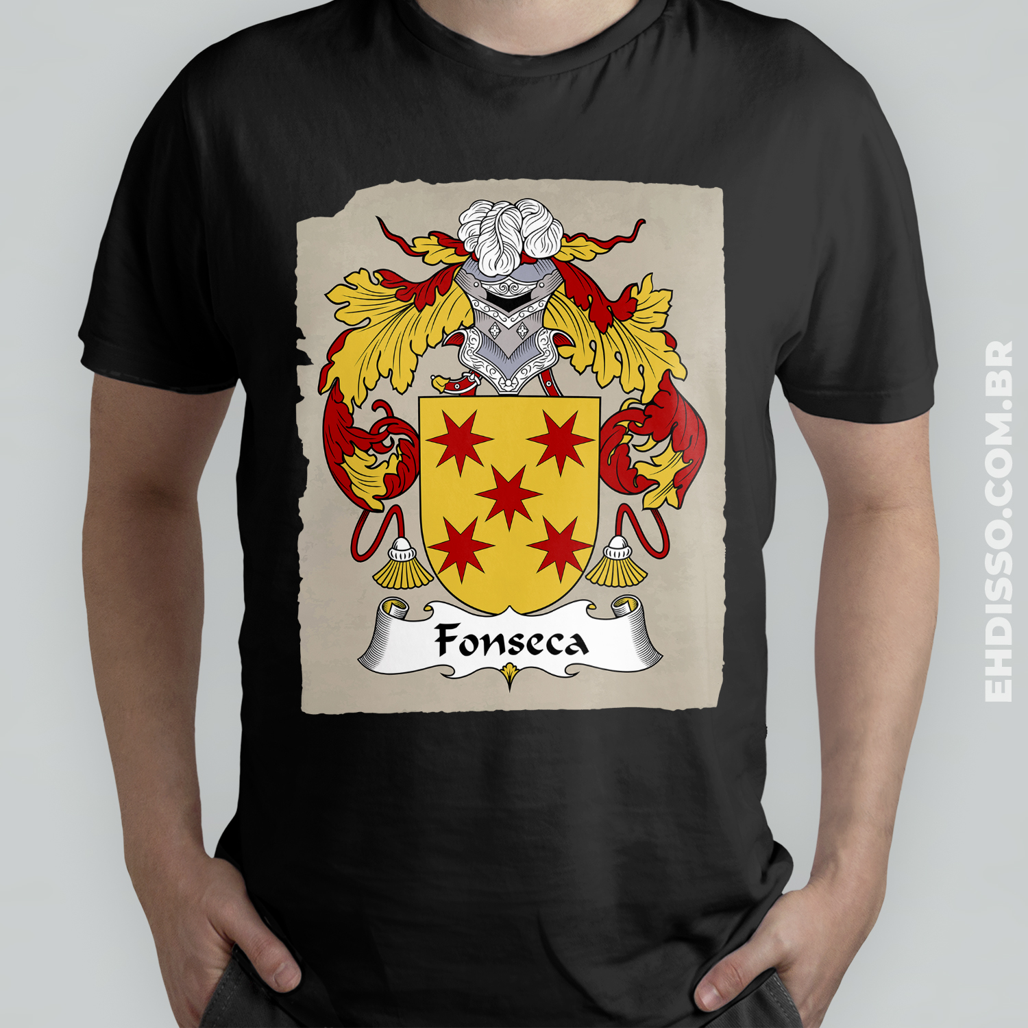 Brasão Família Fonseca Camiseta Sobrenomes Origem