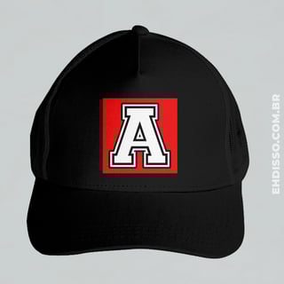 Boné Letra A Alfabeto Trucker Americano Telinha
