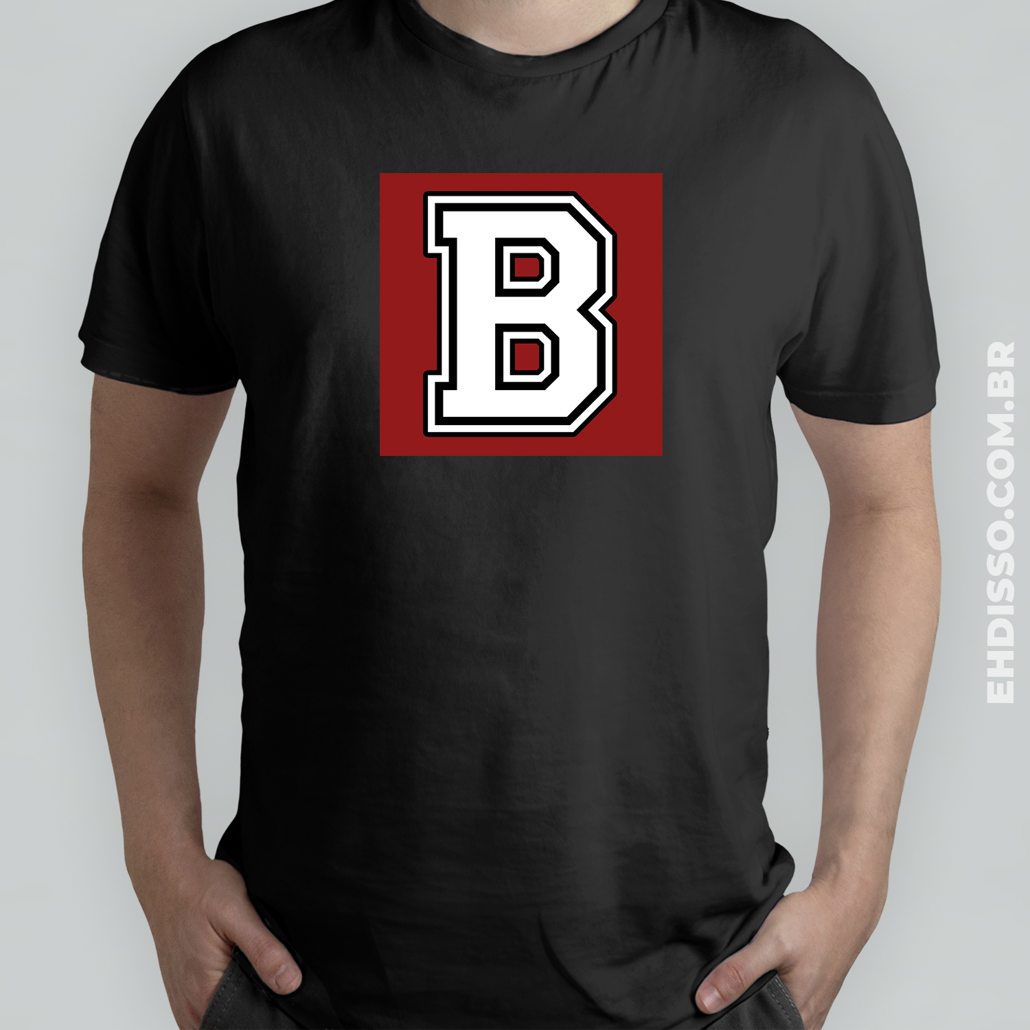 Nome do produto: Letra B Alfabeto Camiseta 100% Algodão