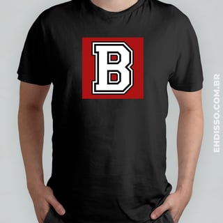 Letra B Alfabeto Camiseta 100% Algodão