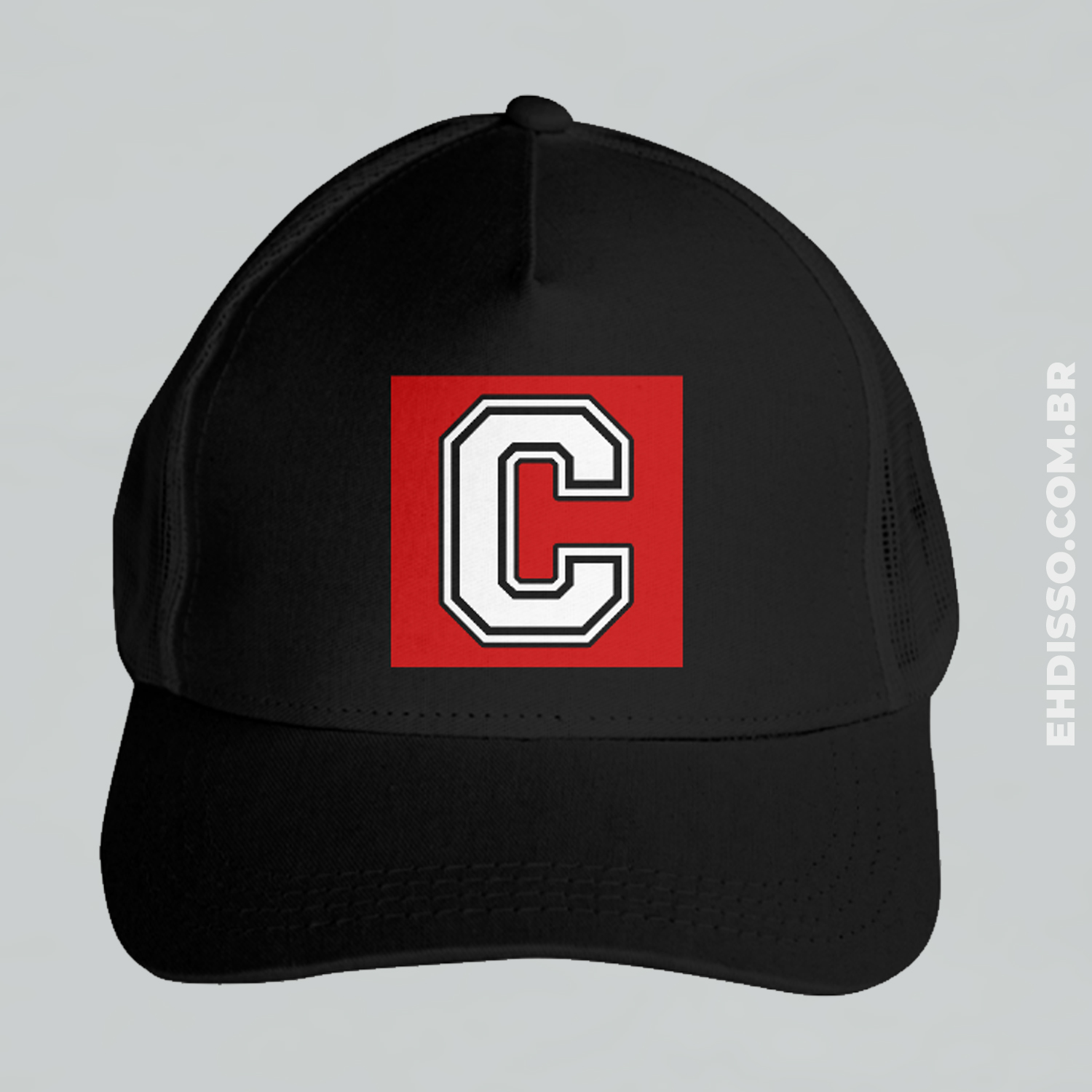 Boné Letra C Alfabeto Inicial Nome Trucker Americano Telinha