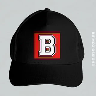Boné Letra B Alfabeto Inicial Nome Trucker Americano Telinha