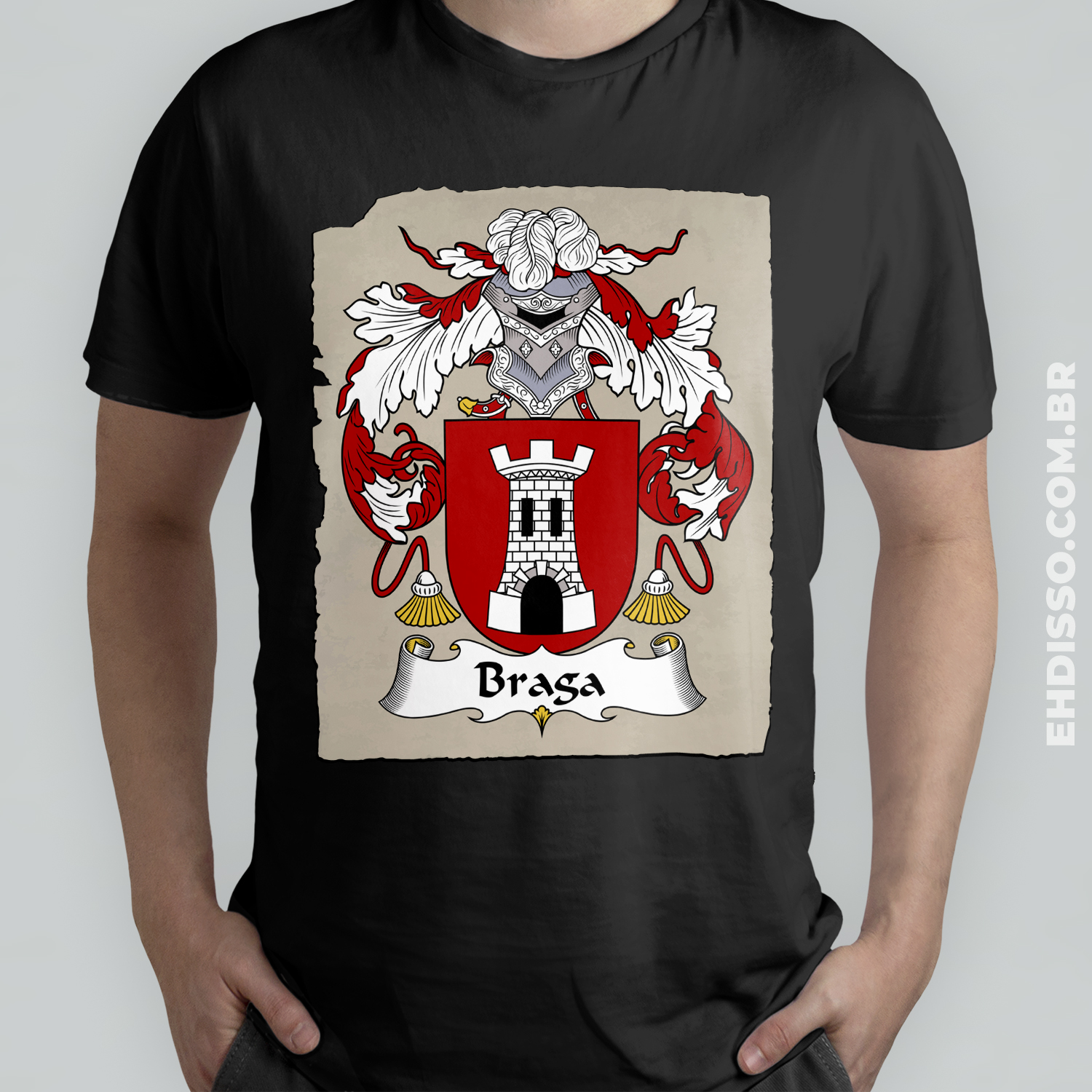  Brasão Família Braga Origem Camiseta Sobrenome