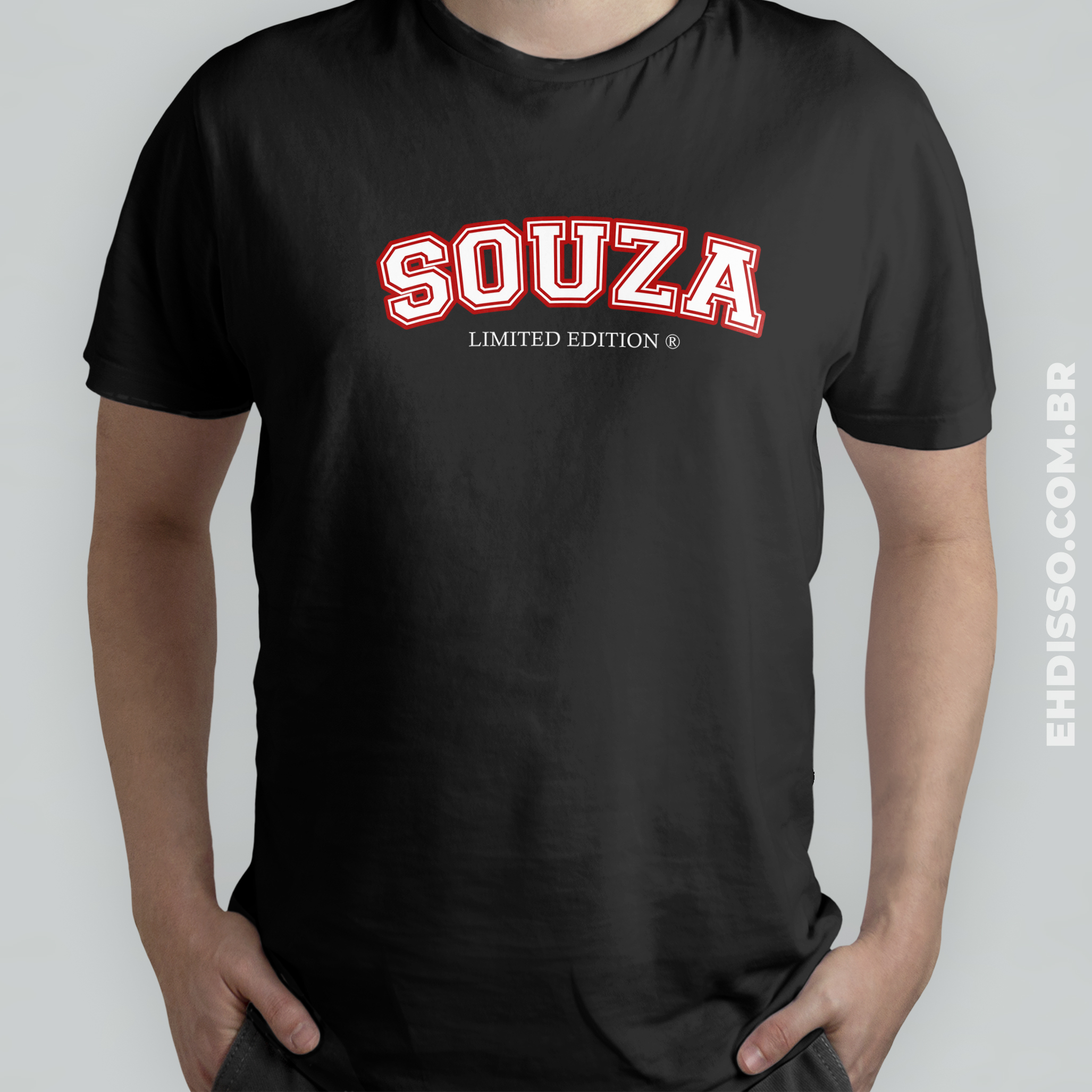Sobrenome Família Souza Camiseta Colegial Vintage Retro