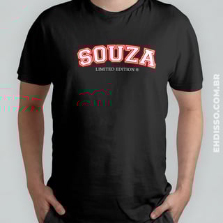 Sobrenome Família Souza Camiseta Colegial Vintage Retro