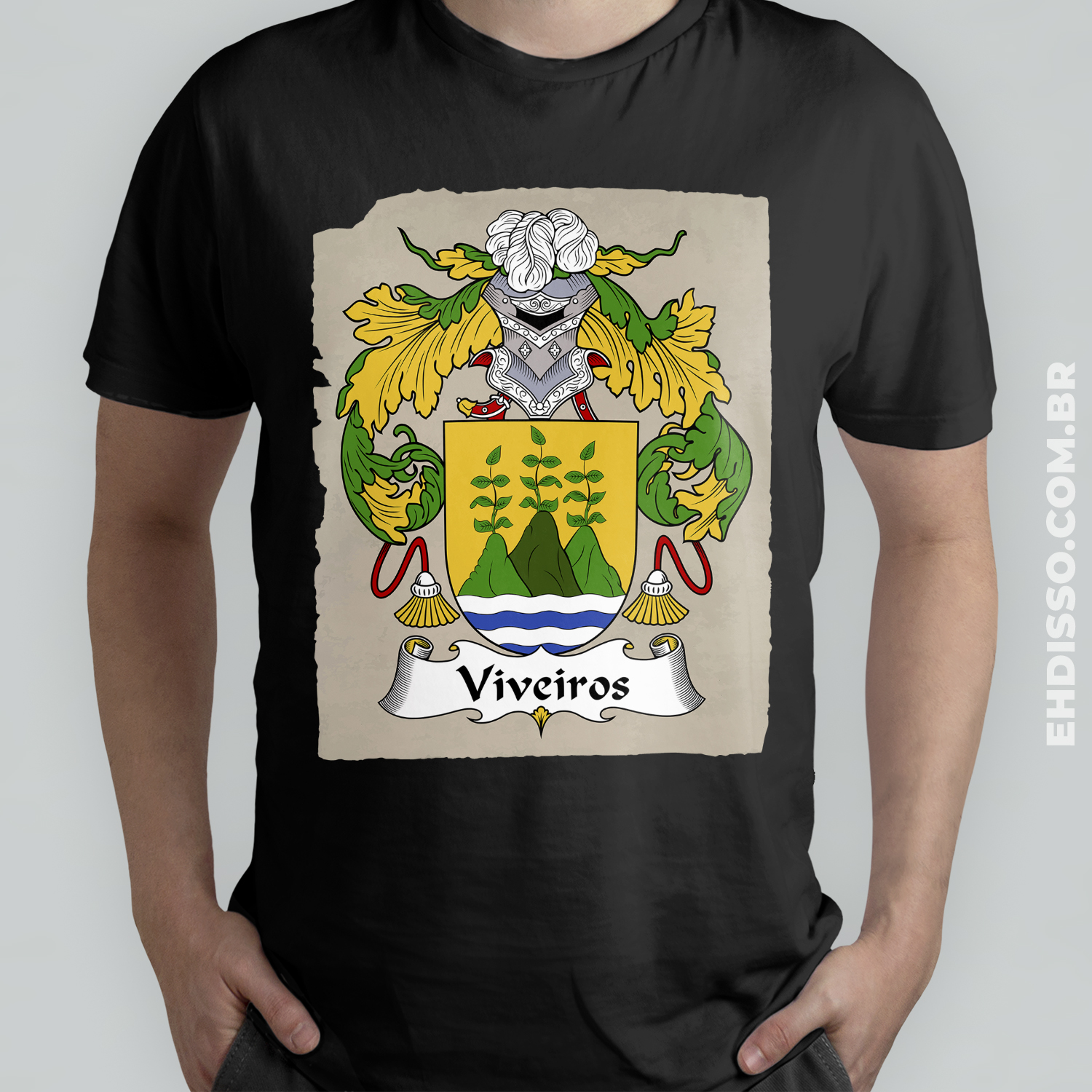 Brasão Família Viveiros Origem Historia Camiseta Sobrenome