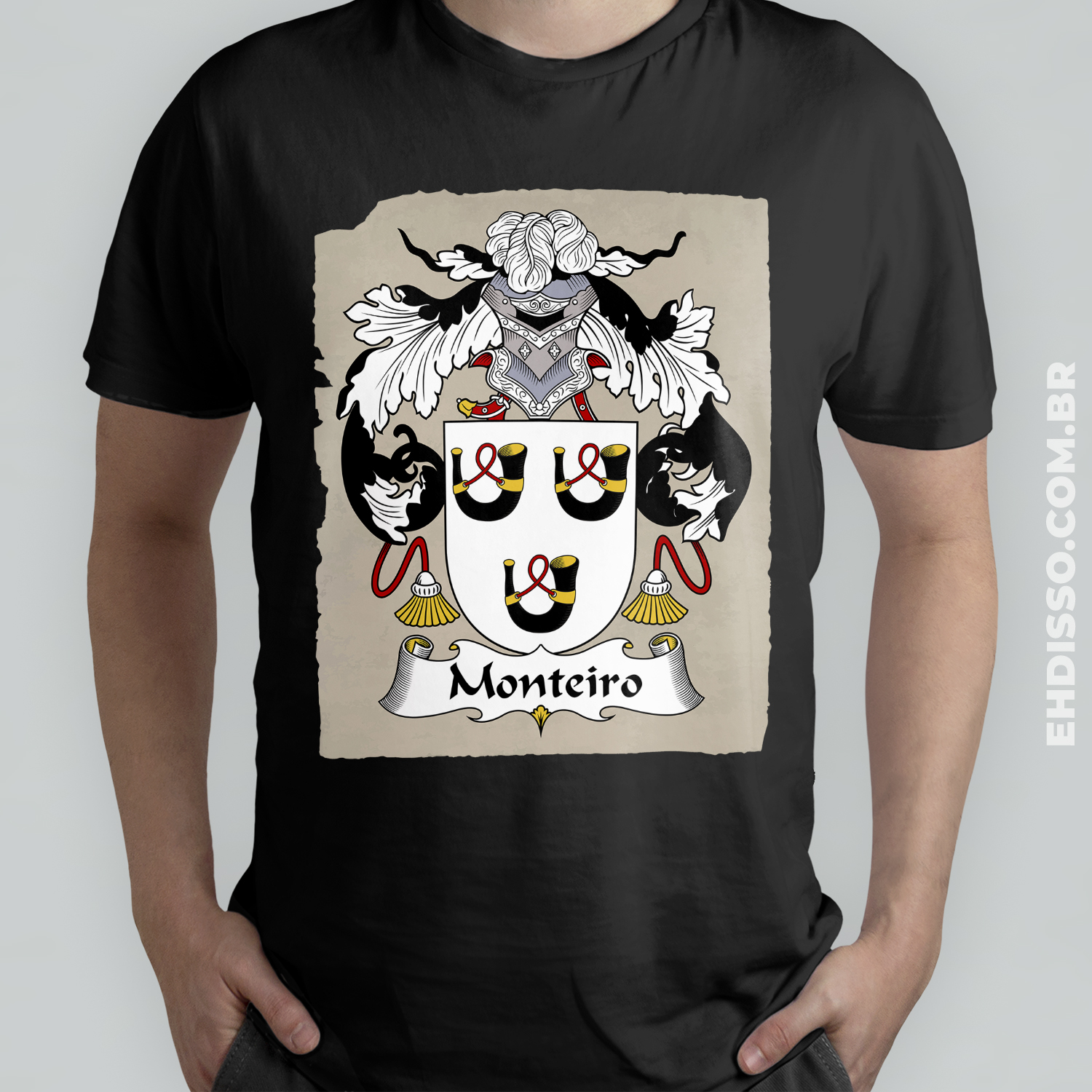 Brasão Família Monteiro Origem Historia Camiseta Sobrenome