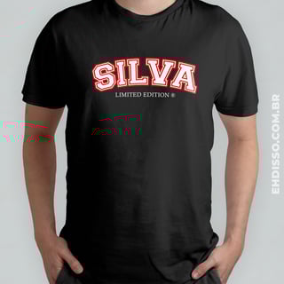 Sobrenome Família Silva Camiseta Colegial Vintage Retro