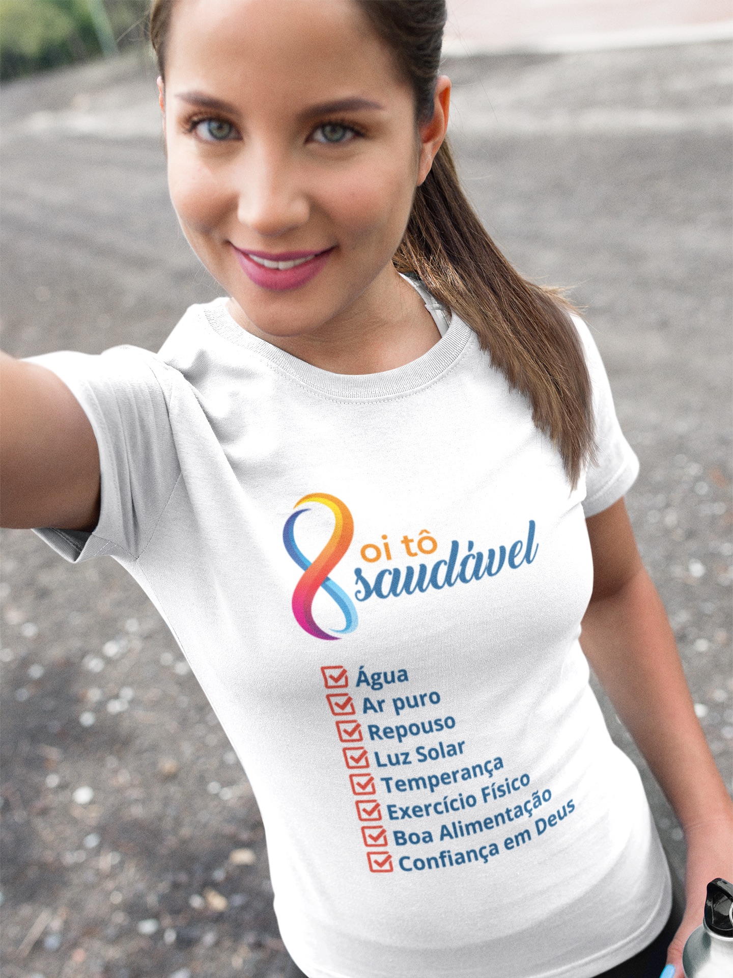 CAMISETA FEMININA 8 OI TÔ SAUDÁVEL
