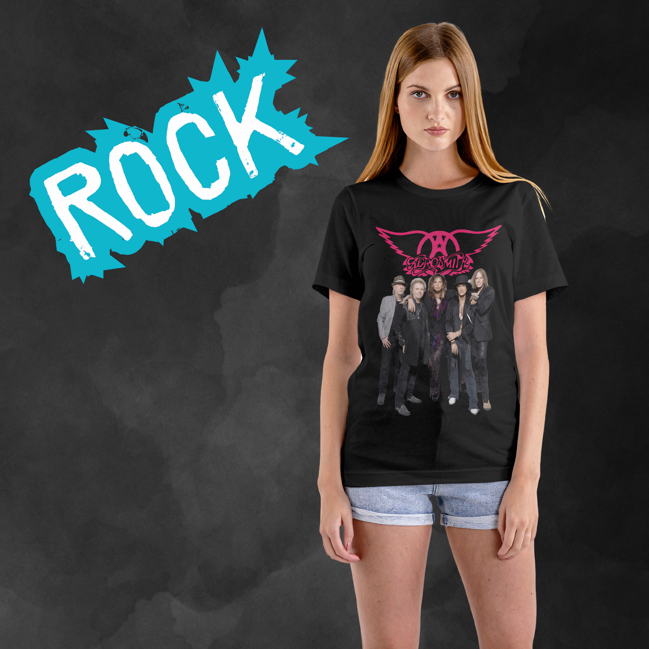 Nome do produto: T-shirt Feminino Aerosmith Band