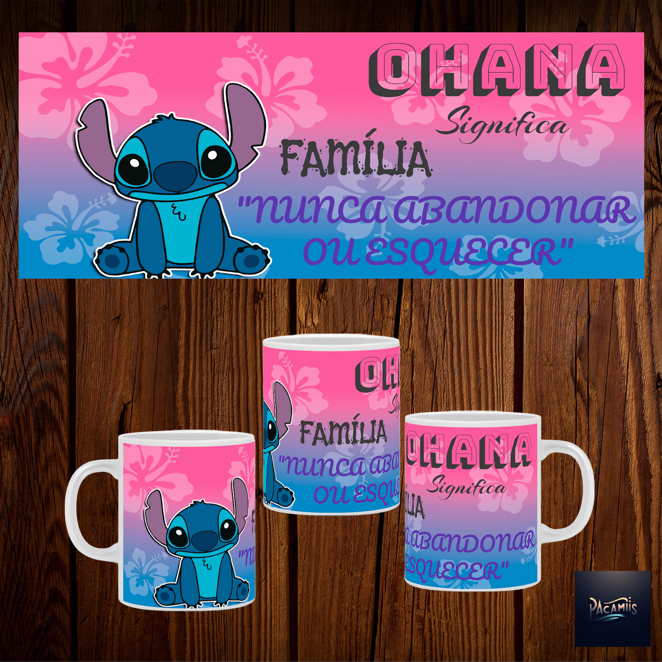 Nome do produto: Caneca Ohana Lilo e Stitch