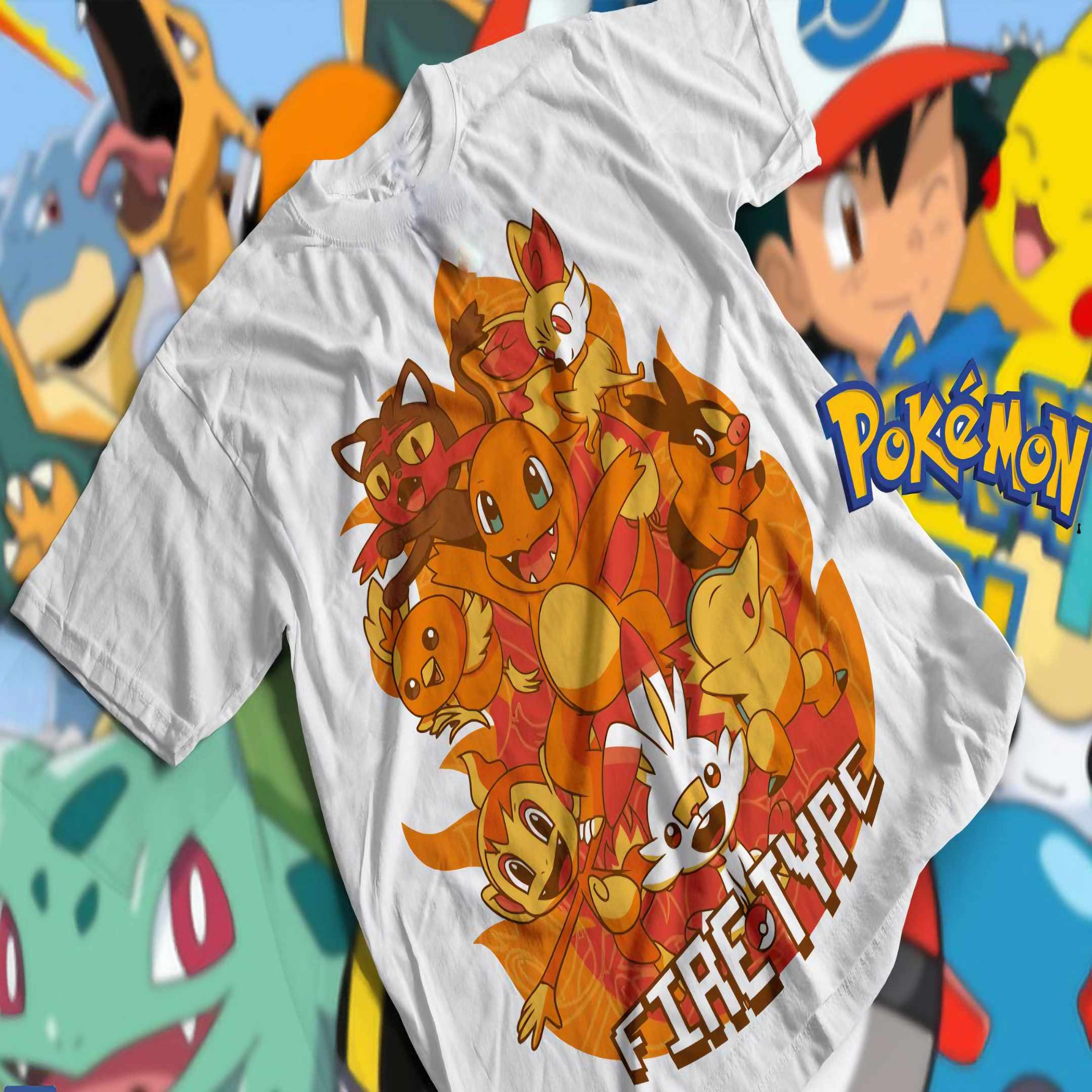 Nome do produto: T-shirt Premium Unissex Pokémon Firetype