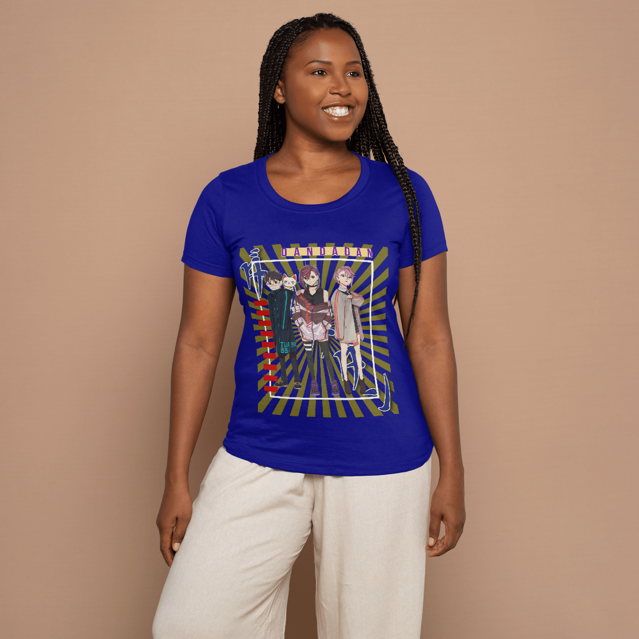 Nome do produto: T-shirt Premium Feminino Dandadan Ken-Momo-Aira