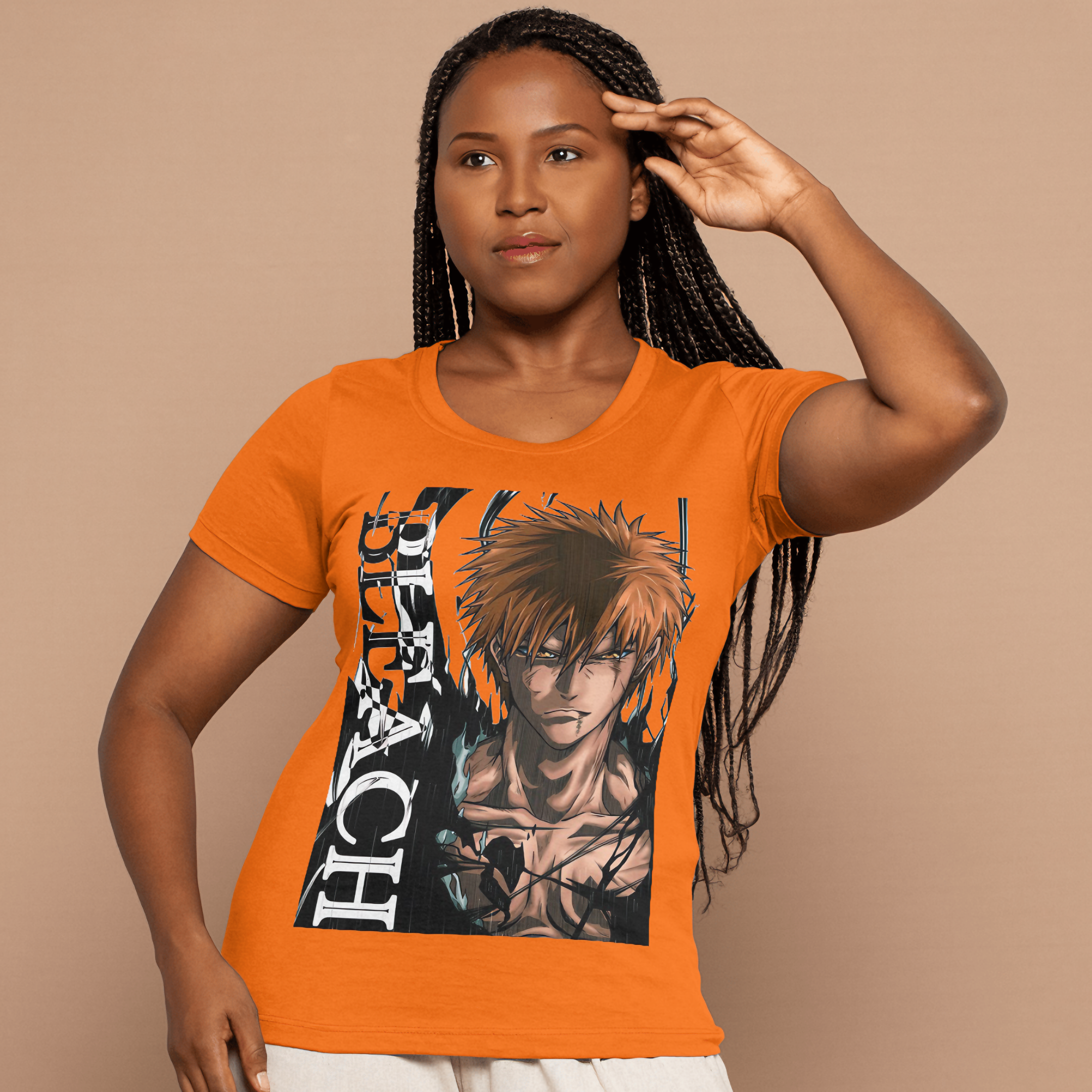 Nome do produto: T-shirt Premium Feminino Bleach Ichigo Kurosaki