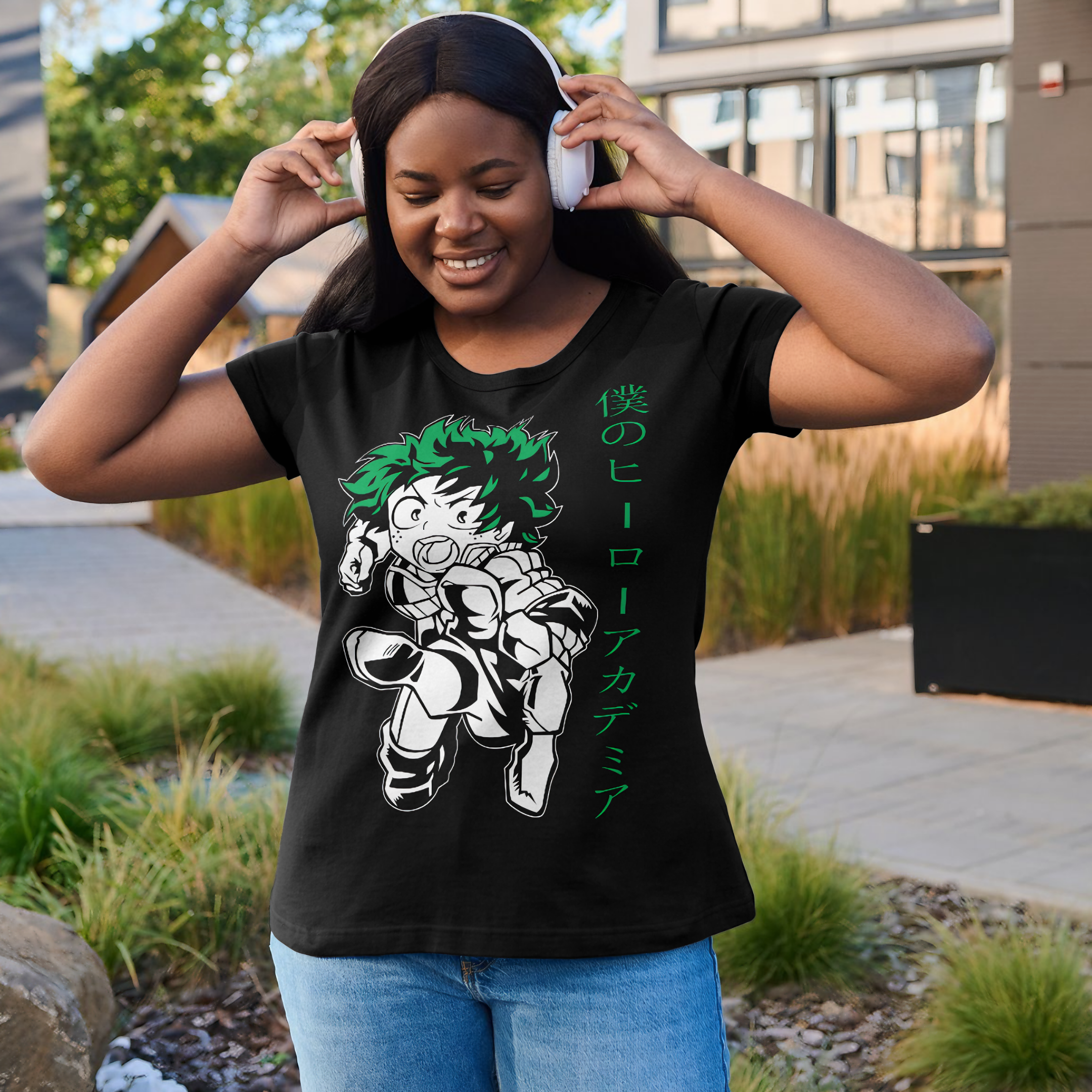 Nome do produto: T-shirt Feminino My Hero Izuku Midoriya