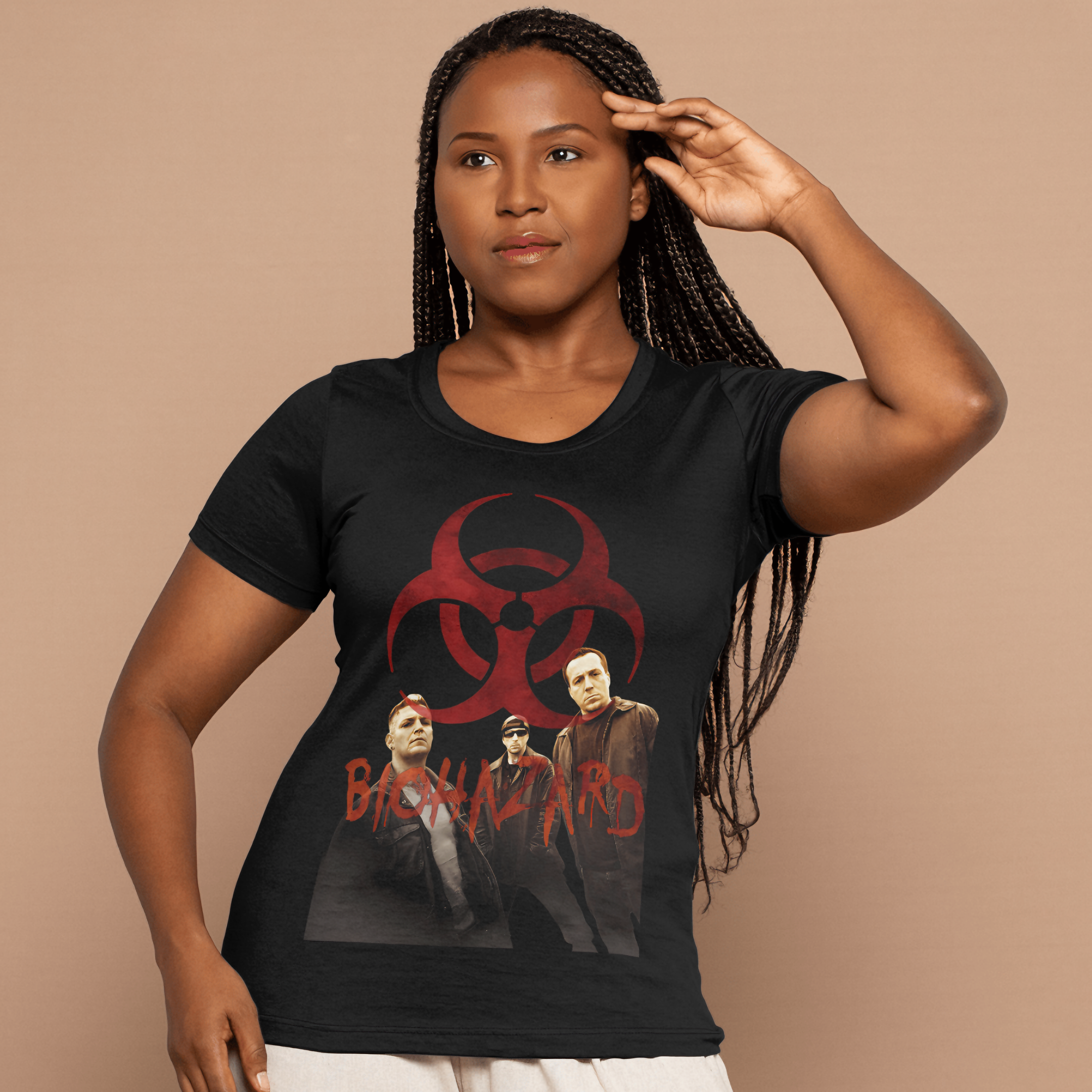Nome do produto: T-shirt Feminino BIOHAZARD band