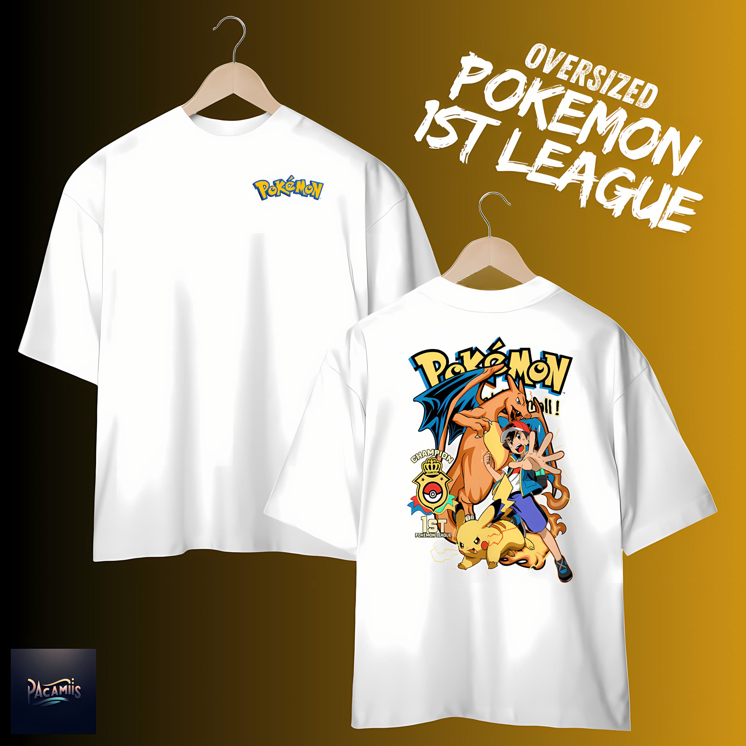 Nome do produto: T-shirt Oversized Pokémon 1st League