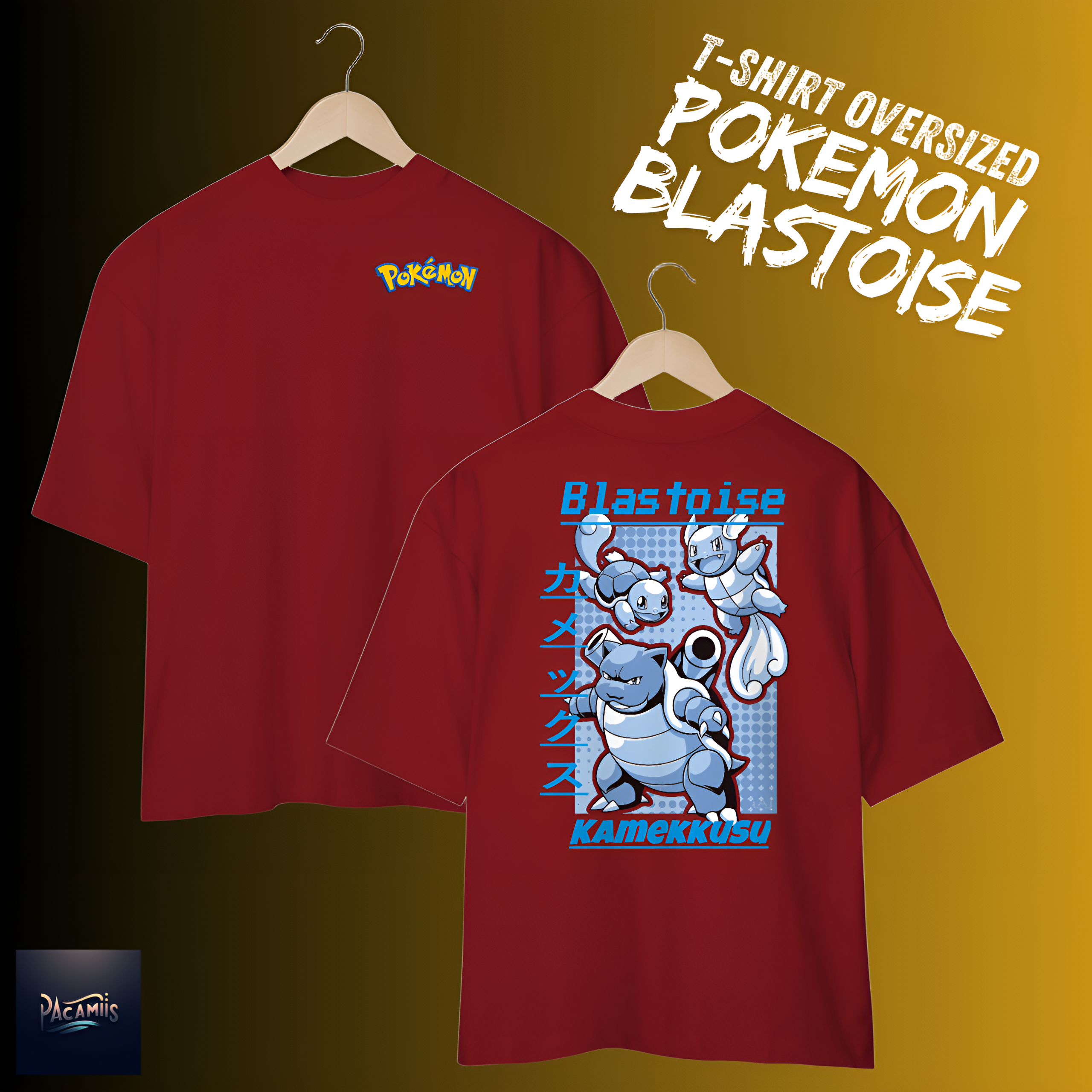 Nome do produto: T-shirt Oversized Unissex Pokémon Blastoise