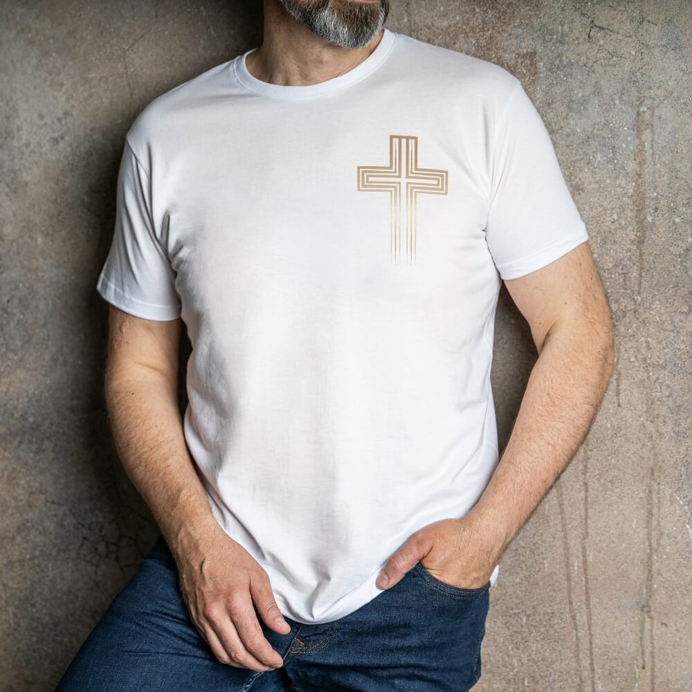 Nome do produto: Camisa - Cruz Dourada - Camiseta - Unisex - Premium