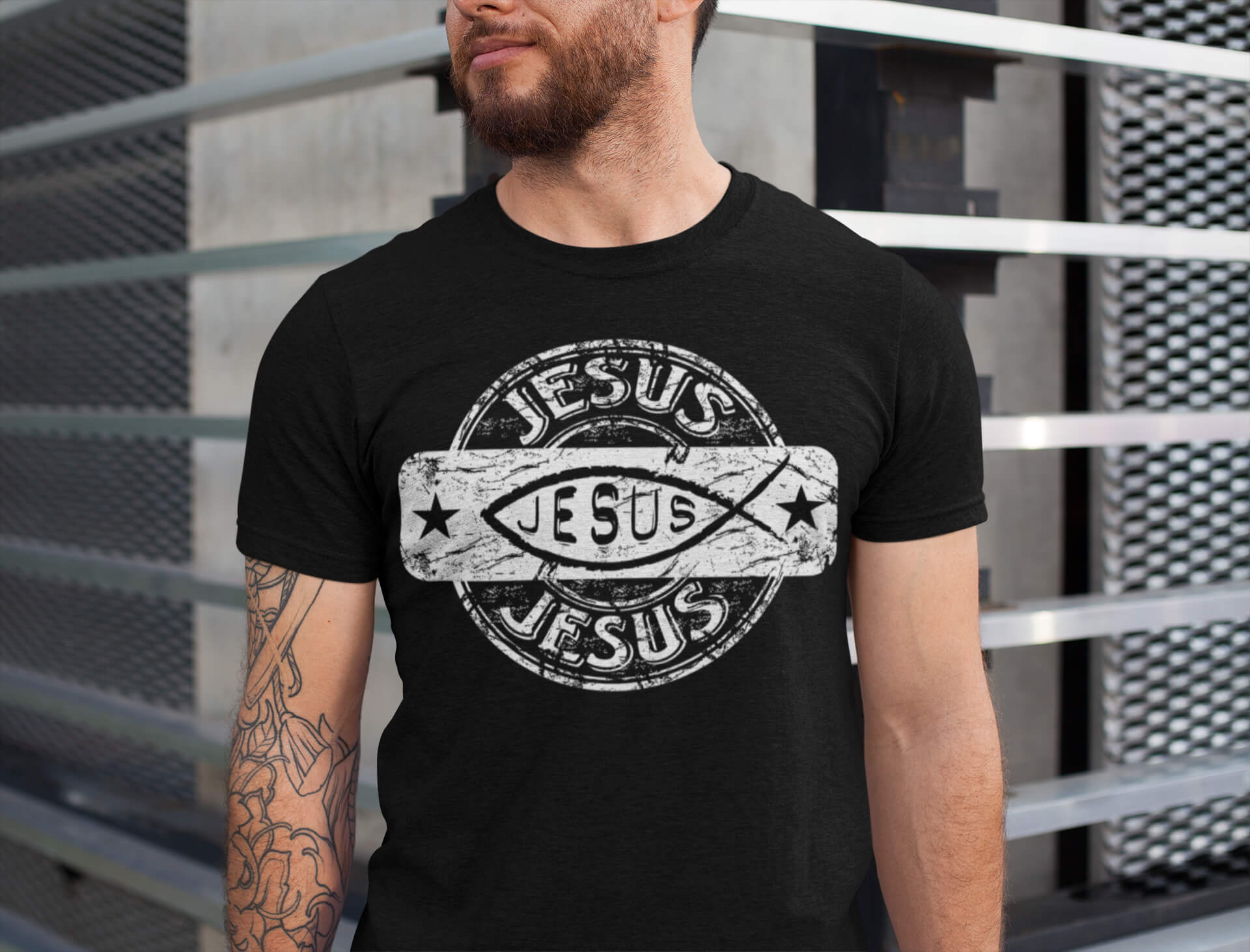 Nome do produto: Camisa - Jesus Cristo - Camiseta - Unissex - Premium  (Cor Preta)
