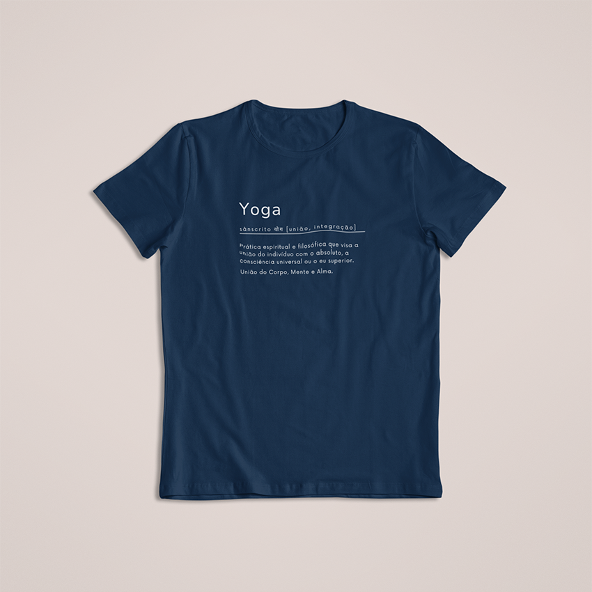 Yoga Dicionário  -  Camiseta - Escrito Branco